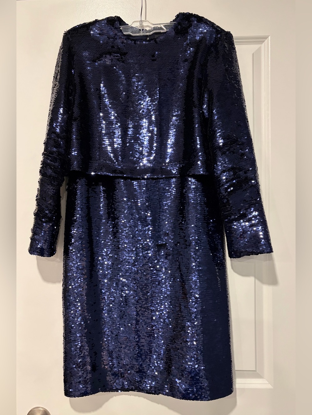 Sabina Musayev Navy Blue Sequin Party Top And Midi Skirt